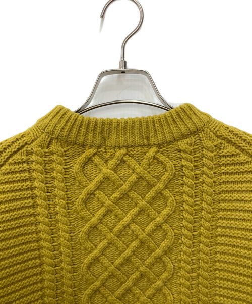 JOURNAL STANDARD relume（ジャーナルスタンダード レリューム）JOURNAL STANDARD relume (ジャーナルスタンダード レリューム) 3GG ITALYメリノウール ケーブルクルーネックニット カラシ サイズ:Mの古着・服飾アイテム