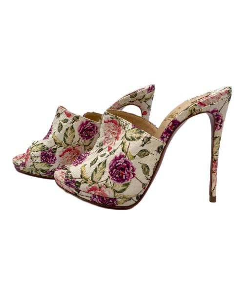 Christian Louboutin（クリスチャン・ルブタン）Christian Louboutin (クリスチャン・ルブタン) PIGAMULE 120 WATERSNAKE FIORI ホワイト サイズ:35の古着・服飾アイテム