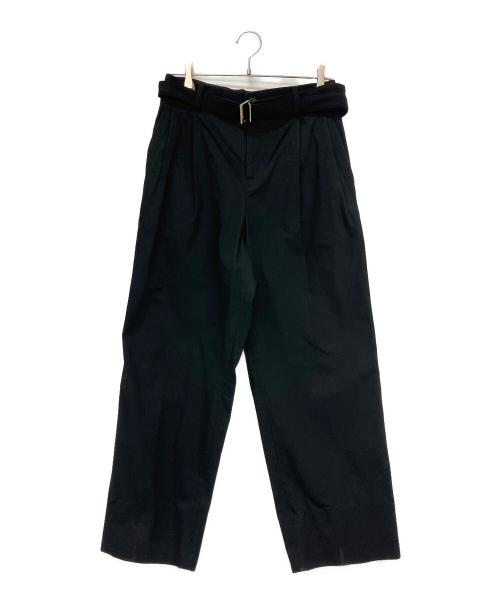 sacai（サカイ）sacai (サカイ) ベルテッド2タックパンツ ブラック サイズ:2の古着・服飾アイテム