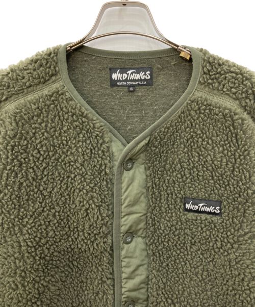 WILD THINGS（ワイルドシングス）WILD THINGS (ワイルドシングス) ボアノーカラーコート オリーブ サイズ:Sの古着・服飾アイテム