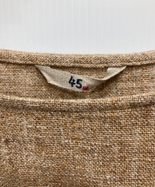 45R（フォーティファイブ・アール）45R (フォーティーファイブアール) シルクリネンブラウス ブラウンの古着・服飾アイテム