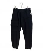 Yohji Yamamoto pour hommeヨウジヤマモト プールオム）の古着「Re ARMY GABARDINE Z-RIB WRAP PANTS」｜ブラック