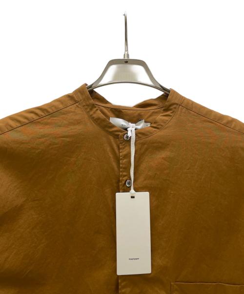 Graphpaper（グラフペーパー）Graphpaper (グラフペーパー) Broad Oversized L/S Band Collar Shirt ブラウン サイズ:Free 未使用品の古着・服飾アイテム