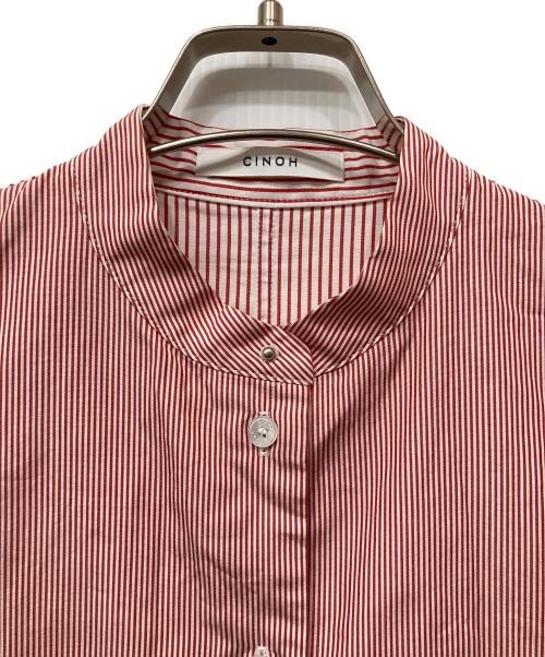 CINOH（チノ）CINOH (チノ) アシンメトリーブザムシャツ レッド サイズ:36の古着・服飾アイテム