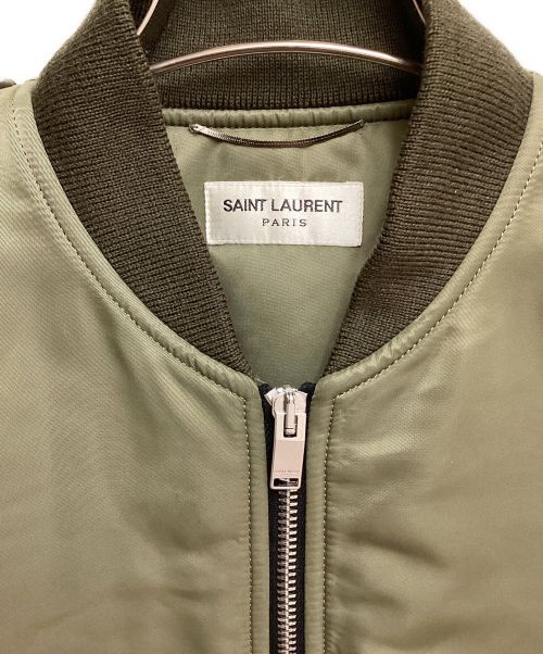 Saint Laurent Paris（サンローランパリ）Saint Laurent Paris (サンローランパリ) Clasic Bomber Jacket （クラシックボンバージャケット） カーキ サイズ:46の古着・服飾アイテム