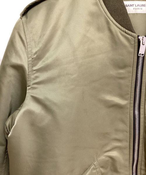 Saint Laurent Paris（サンローランパリ）Saint Laurent Paris (サンローランパリ) Clasic Bomber Jacket （クラシックボンバージャケット） カーキ サイズ:46の古着・服飾アイテム