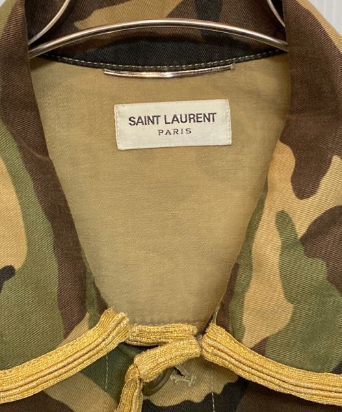 Saint Laurent Paris（サンローランパリ）Saint Laurent Paris (サンローランパリ) カモフラミリタリージャケット カーキ サイズ:48の古着・服飾アイテム
