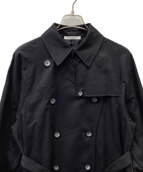 BEAUTY&YOUTH（ビューティーアンドユース）BEAUTY&YOUTH (ビューティーアンドユース) コットンブレンドギャバトレンチコート ブラック サイズ:Sの古着・服飾アイテム