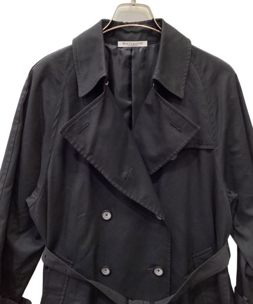 BEAUTY&YOUTH（ビューティーアンドユース）BEAUTY&YOUTH (ビューティーアンドユース) コットンブレンドギャバトレンチコート ブラック サイズ:Sの古着・服飾アイテム