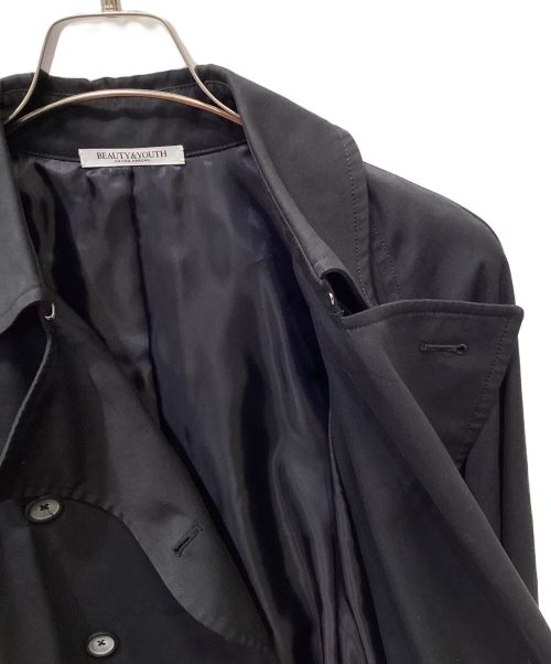 BEAUTY&YOUTH（ビューティーアンドユース）BEAUTY&YOUTH (ビューティーアンドユース) コットンブレンドギャバトレンチコート ブラック サイズ:Sの古着・服飾アイテム