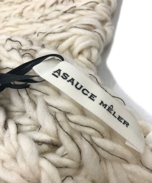 ASAUCE MELER（アソースメレ）ASAUCE MELER (アソースメレ) チャンキーニットストール アイボリーの古着・服飾アイテム