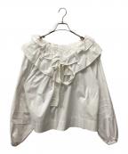 FRAY IDフレイ アイディー）の古着「ラッフルカラーパフブラウス」｜ホワイト