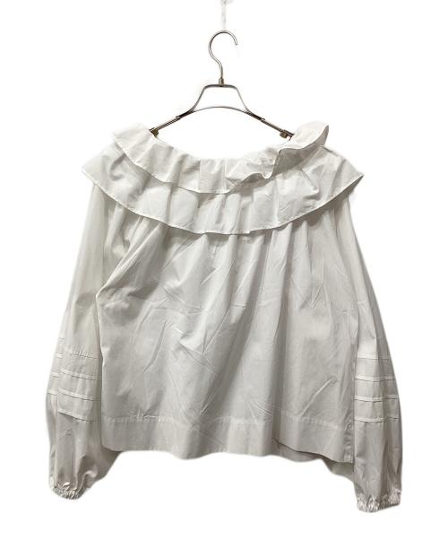 FRAY ID（フレイ アイディー）FRAY ID (フレイ アイディー) ラッフルカラーパフブラウス ホワイト サイズ:ONEの古着・服飾アイテム