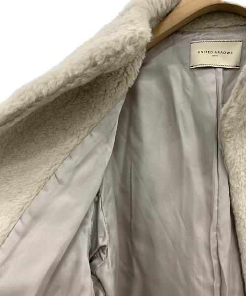 UNITED ARROWS（ユナイテッドアローズ）UNITED ARROWS (ユナイテッドアローズ) フェイクファー ミドル コート ベージュ サイズ:36の古着・服飾アイテム