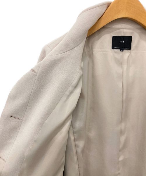 23区（ニジュウサンク）23区 (ニジュウサンク) ウールカシミヤビーバー スタンドカラー コート ライトピンク サイズ:46の古着・服飾アイテム
