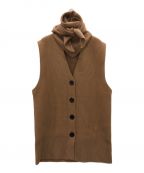 COLUMNコラム）の古着「PERMANENT(パーマネント) / ミドルゲージストールニットジレ」｜ブラウン