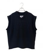 MM6 Maison Margielaエムエムシックスメゾンマルジェラ）の古着「カレンダータグロゴニットベスト」｜ブラック