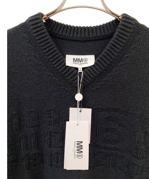 MM6 Maison Margiela（エムエムシックスメゾンマルジェラ）MM6 Maison Margiela (エムエムシックス メゾンマルジェラ) カレンダータグロゴニットベスト ブラック サイズ:M 未使用品の古着・服飾アイテム