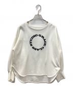 GRACE CLASSグレースクラス）の古着「フロッキーロゴプリントトップ」｜ホワイト