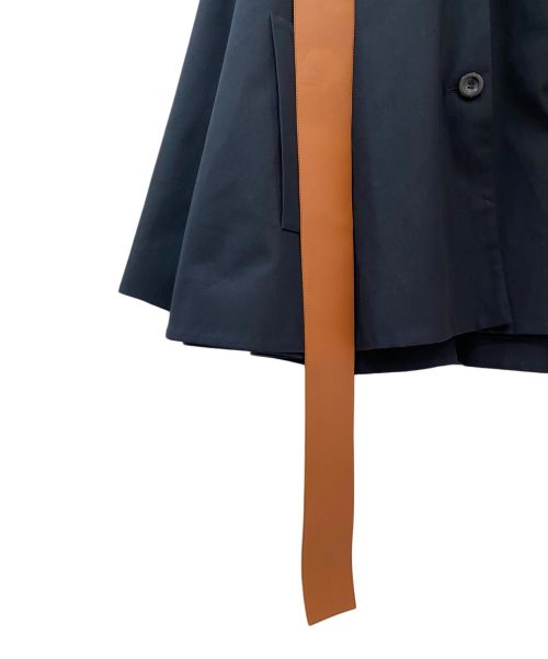 LOEWE（ロエベ）LOEWE (ロエベ) レザーカラーAラインジャケット ネイビー サイズ:36の古着・服飾アイテム