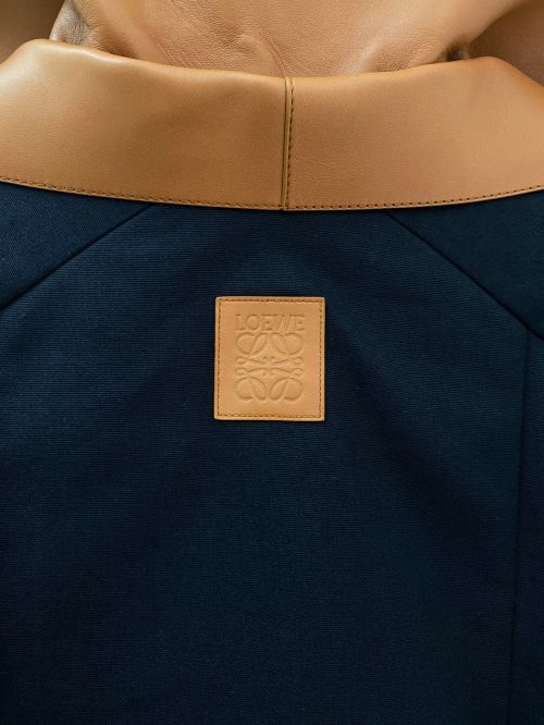 LOEWE（ロエベ）LOEWE (ロエベ) レザーカラーAラインジャケット ネイビー サイズ:36の古着・服飾アイテム