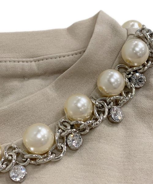 Diagram GRACE CONTINENTAL（ダイアグラム グレースコンチネンタル）Diagram GRACE CONTINENTAL (ダイアグラム グレースコンチネンタル) パールチェーントップ ベージュ サイズ:36の古着・服飾アイテム