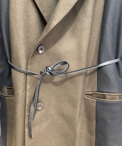 stein（シュタイン）stein (シュタイン) OVERSIZED MAXI-LENGTH DOUBLE BREASTED COAT（オーバーサイズマキシ丈ダブルブレストコート） オリーブ×ブラック サイズ:Mの古着・服飾アイテム