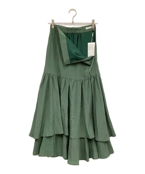 FRAY ID（フレイ アイディー）FRAY ID (フレイ アイディー) ワッシャーティアードスカート グリーン サイズ:1 未使用品の古着・服飾アイテム