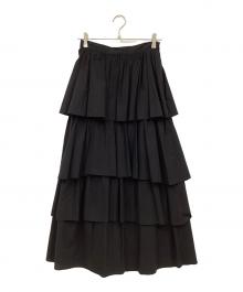 CLANE（クラネ）の古着「FRILL TIERED SKIRT」｜ブラック