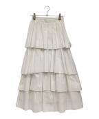 CLANEクラネ）の古着「FRILL TIERED SKIRT」｜ホワイト