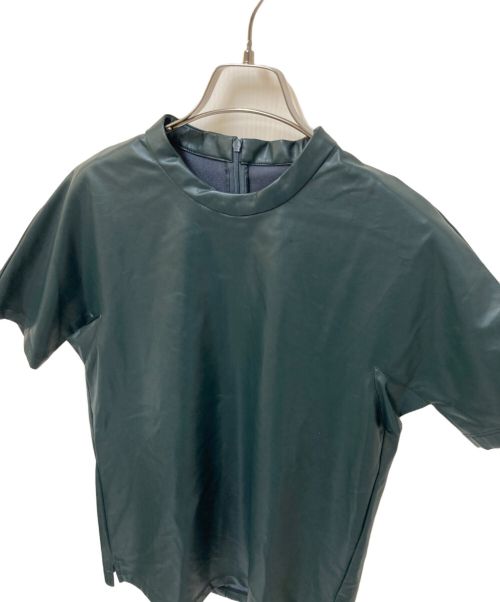 MAISON SPECIAL（メゾンスペシャル）MAISON SPECIAL (メゾンスペシャル) フェイクレザーカットソー グリーン サイズ:Mの古着・服飾アイテム