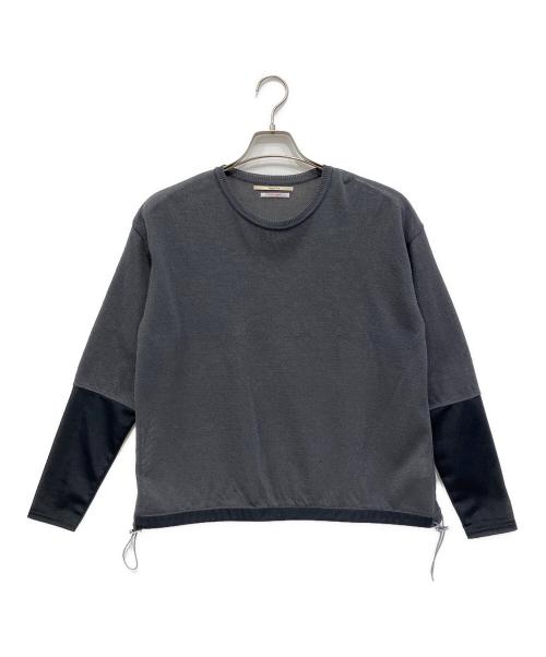 Maglia Plus（マリアプラス）Maglia Plus (マリアプラス) ポリ和紙シアーリラックスセーター グレー サイズ:FREEの古着・服飾アイテム