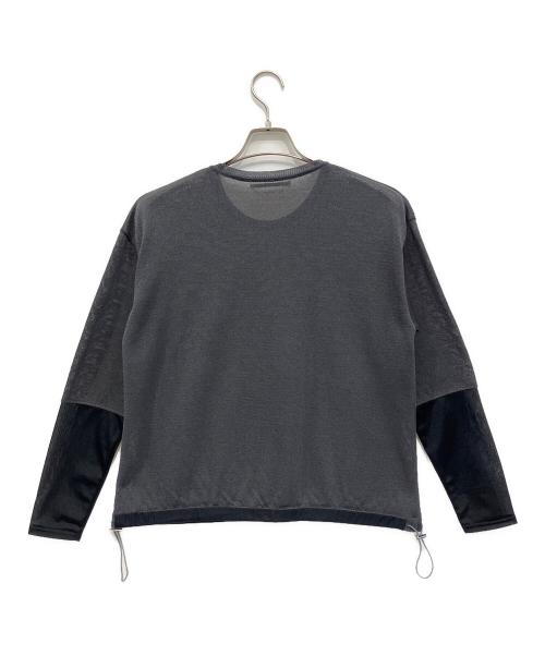 Maglia Plus（マリアプラス）Maglia Plus (マリアプラス) ポリ和紙シアーリラックスセーター グレー サイズ:FREEの古着・服飾アイテム