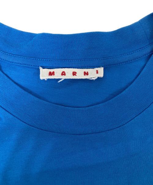 MARNI（マルニ）MARNI (マルニ) イタリックロゴ刺繍Tシャツ ブルー サイズ:38の古着・服飾アイテム