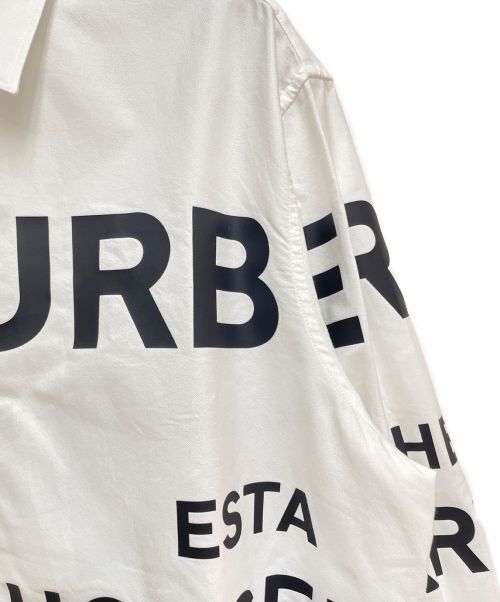 BURBERRY LONDON（バーバリーロンドン）BURBERRY LONDON (バーバリー ロンドン) ホースフェリープリントシャツ ホワイト サイズ:XLの古着・服飾アイテム