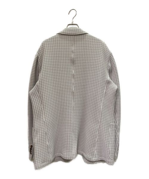 HERMES（エルメス）HERMES (エルメス) エンボス加工 総柄ジャケット グレー サイズ:56の古着・服飾アイテム