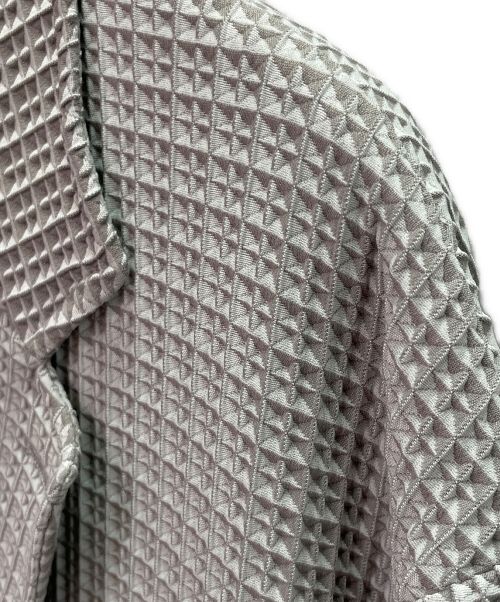 HERMES（エルメス）HERMES (エルメス) エンボス加工 総柄ジャケット グレー サイズ:56の古着・服飾アイテム