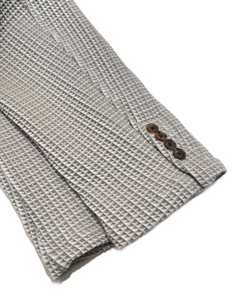 HERMES（エルメス）HERMES (エルメス) エンボス加工 総柄ジャケット グレー サイズ:56の古着・服飾アイテム