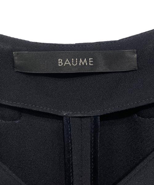 BAUME（ボーメ）BAUME (ボーメ) Vネックフレアドレス ネイビー サイズ:36の古着・服飾アイテム