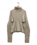 AEWEN MATOPHイウエン マトフ）の古着「W/CA リブ ウエストスリット タートルネックニット」｜ベージュ