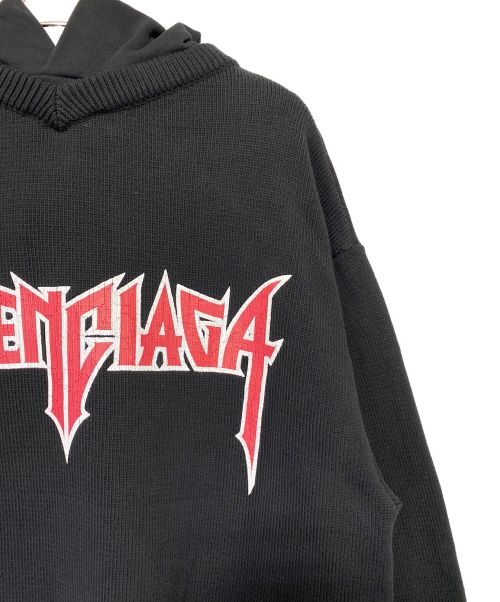 BALENCIAGA（バレンシアガ）BALENCIAGA (バレンシアガ) METAL PATCHED HOODIE ブラック サイズ:Sの古着・服飾アイテム