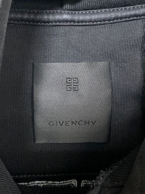 GIVENCHY（ジバンシィ）GIVENCHY (ジバンシィ) LOGO EMBROIDERED DRAWSTRING HOODIE ブラック サイズ:Mの古着・服飾アイテム