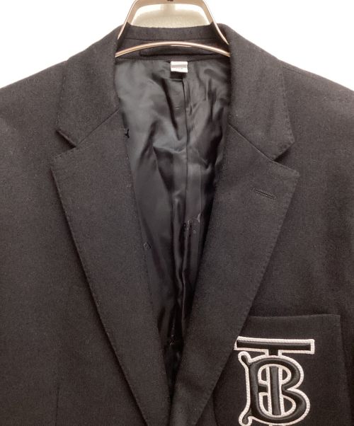 BURBERRY（バーバリー）BURBERRY (バーバリー) Black Wool TB Motif Blazer Jacket (ブラックウールTBモチーフブレザージャケット) ブラック サイズ:50の古着・服飾アイテム