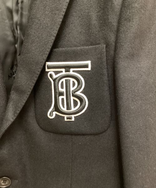 BURBERRY（バーバリー）BURBERRY (バーバリー) Black Wool TB Motif Blazer Jacket (ブラックウールTBモチーフブレザージャケット) ブラック サイズ:50の古着・服飾アイテム