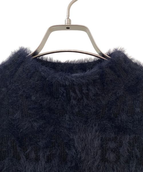 BALENCIAGA（バレンシアガ）BALENCIAGA (バレンシアガ) Bal Horizontal Allover Furry Sweater ブラック サイズ:XSの古着・服飾アイテム