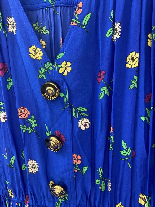 BALENCIAGA（バレンシアガ）BALENCIAGA (バレンシアガ) フローラルドレス ブルー サイズ:2 未使用品の古着・服飾アイテム