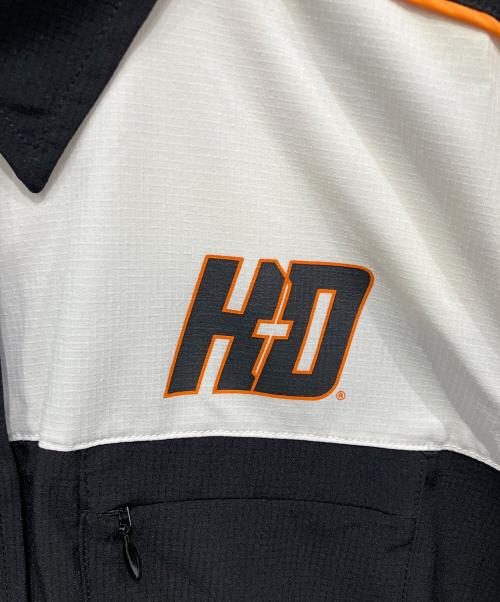 HARLEY-DAVIDSON（ハーレーダビッドソン）HARLEY-DAVIDSON (ハーレーダビッドソン) レーシングシャツ ブラック×ホワイト サイズ:Lの古着・服飾アイテム