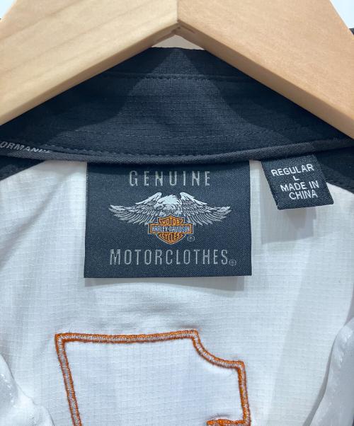 HARLEY-DAVIDSON（ハーレーダビッドソン）HARLEY-DAVIDSON (ハーレーダビッドソン) レーシングシャツ ブラック×ホワイト サイズ:Lの古着・服飾アイテム