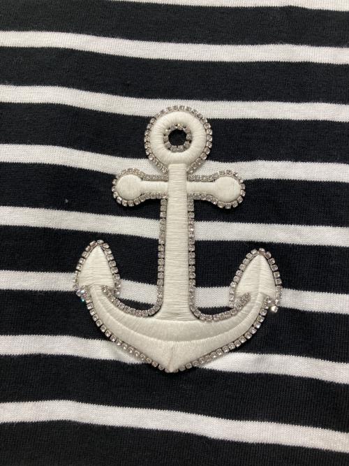 Diagram（ダイアグラム）Diagram (ダイアグラム) ビジュー刺繍ボーダーT サイズ:36の古着・服飾アイテム