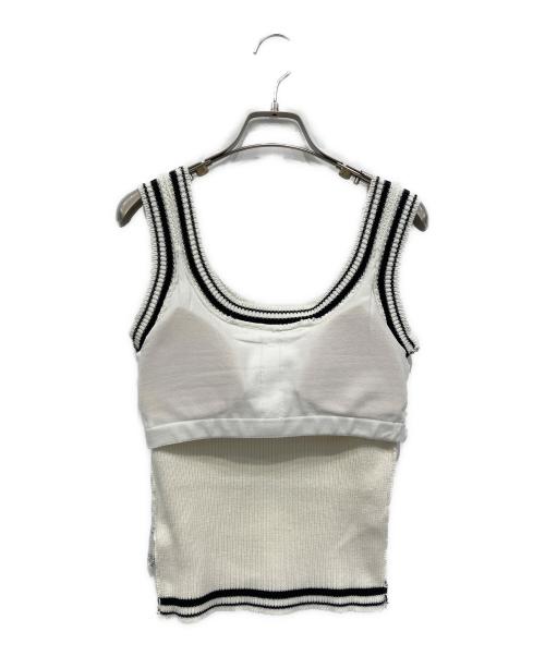 COEL（コエル）COEL (コエル) パット付ラインニット ホワイト サイズ:FREE 未使用品の古着・服飾アイテム